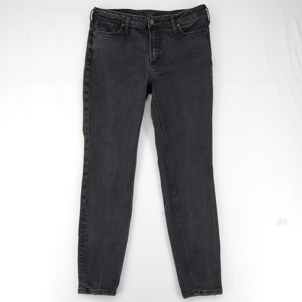 Silver Jeans High Note Skinny Jeans Womens 32x29 Black Gray Stretch Denim Casual